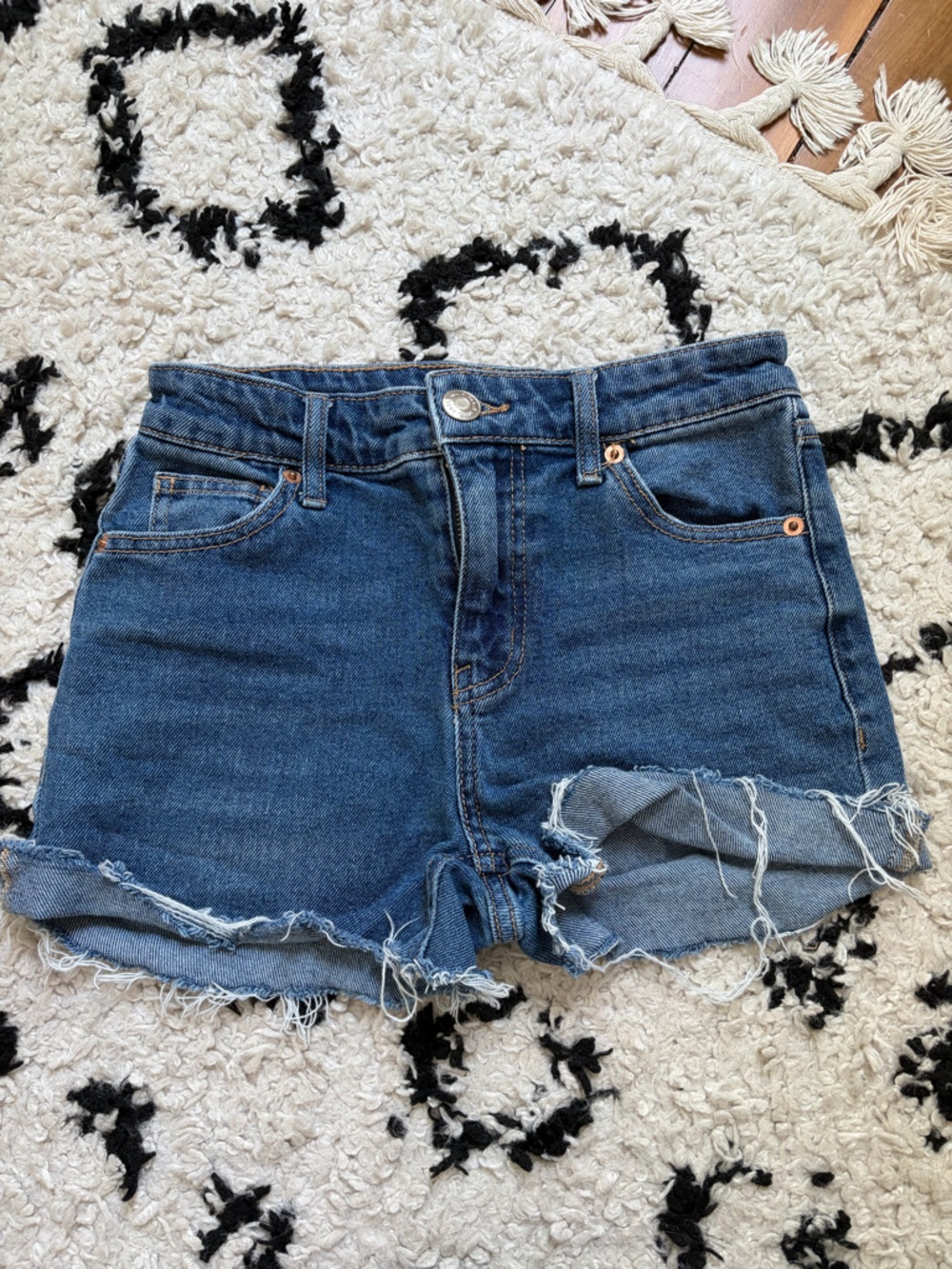 wild fable Dark Blue Distressed Denim Jean Shorts